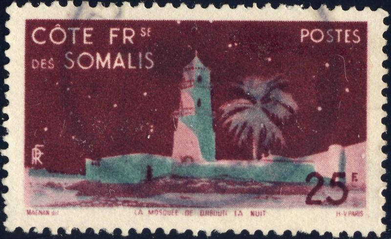 CÔTE FRANÇAISE DES SOMALIS - 1947 - Yv.282 / Mi.303 25fr Oblitéré TB