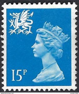 GREAT BRITAIN Wales 1989 QEII 15p Bright Blue Machin SGW41 MH