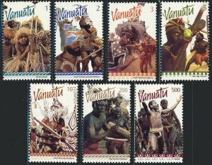 Vanuatu #746-752 Ceremonial Dancers Postage Stamps Topical 1999 Mint LH