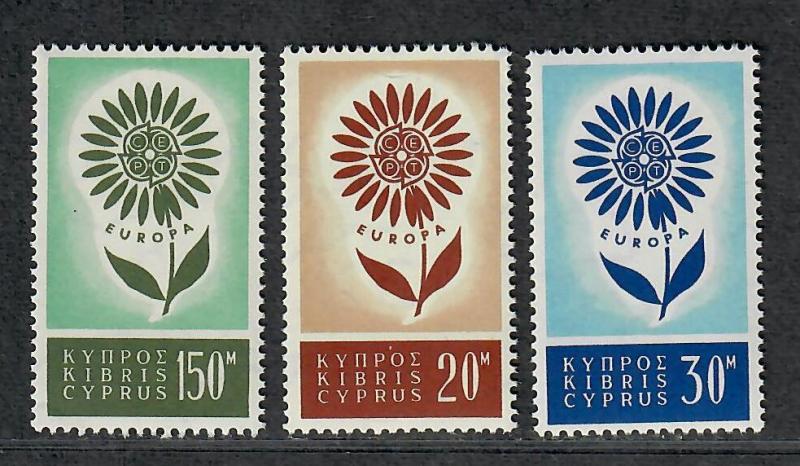 Cyprus Sc#244-246 M/NH/VF, Complete Set, Cv. $32.25