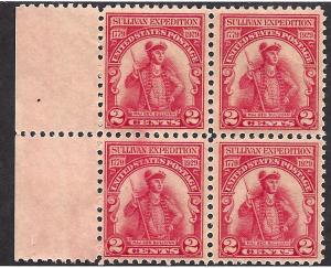 657 MINT,OG,NH... Left Margin Block of 4