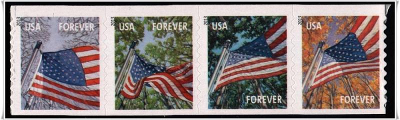 SC#4770-73 (Forever) A Flag For All Seasons Strip of Four