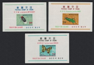 Korea Rep. Butterfly Beetle Grasshopper Insects MS 1966 MNH SC#499a-501a