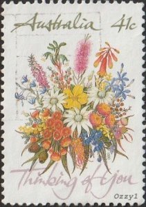 Australia #1164 1990 41c Thinking of You Flowers  USED-VF-NH. 