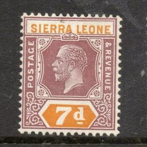 Sierra Leone 1921-28 Early Issue Fine Mint Hinged 7d. 303570