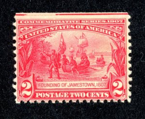 US 329 MNH 1907 2c carmine