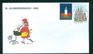 Denmark Cover Cachet  # 30  Christmas Seals Walk 2006. Grindsted. Cat