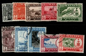 MALAYA PENANG SG55/64 1960 DEFINITIVE SET TO $2 FINE USED