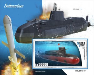 SIERRA LEONE - 2022 - Submarines - Perf Souv Sheet #1 - Mint Never Hinged