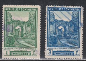 Dominican Republic # 430-431, Church of San Francisco Ruins, Used, 1/2 Cat.