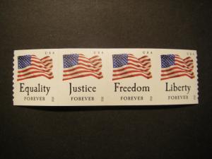 Scott 4633-36 or 4636b, Forever Flags, Strip of 4, MNH Coil Beauties