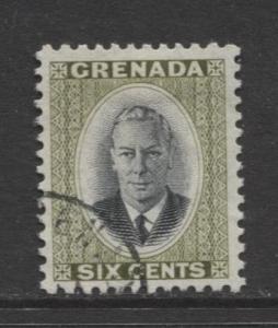 Grenada -Scott 157 - KGVI- Definitve Issue-1951 -VFU- Single 6c Stamp