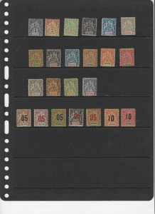 FRENCH GUIANA COLLECTION - CAT 610.00  EARLY ISSUES  SEE LIST IN DESCRIPTION