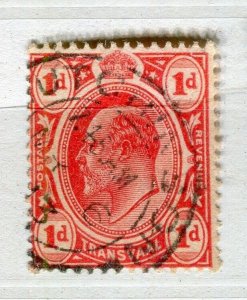 SOUTH AFRICA; TRANSVAAL 1903-04 early ED VII issue fine used Shade of 1d. value