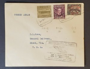 1930 Guatemala to Miami Florida USA First Flight Air Mail Cover