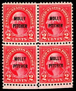 U.S. #646 MINT BLOCK OG NH