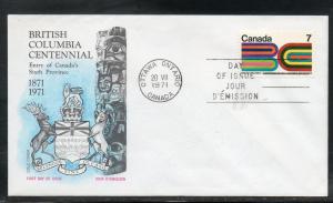 Canada #552 British Columbia FDC Cole Cover addr C800