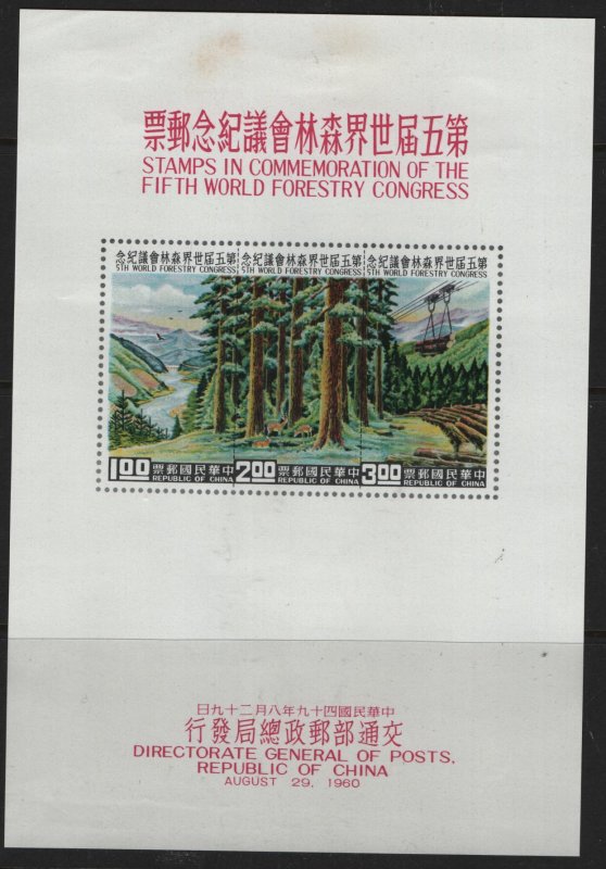 CHINA  1269a MNH, REFORESTATION SOUVENIR SHEET 1960
