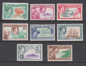 Pitcairn Islands Sc 1-5, 6, 7, 8, MLH. 1940 issues, 8 diff, small offset on back