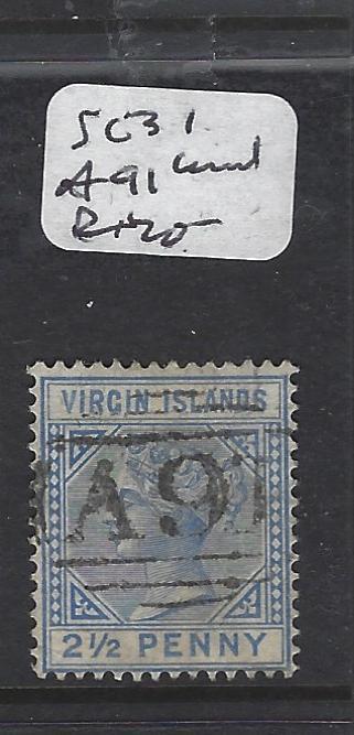 VIRGIN ISLANDS (P2105B) QV  2 1/2D  SG 31  A91  CANCEL VFU