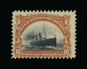 GENUINE SCOTT #299 F-VF MINT OG NH 10¢ PAN-AM EXPO - SINKING SHIP VARIETY #11281