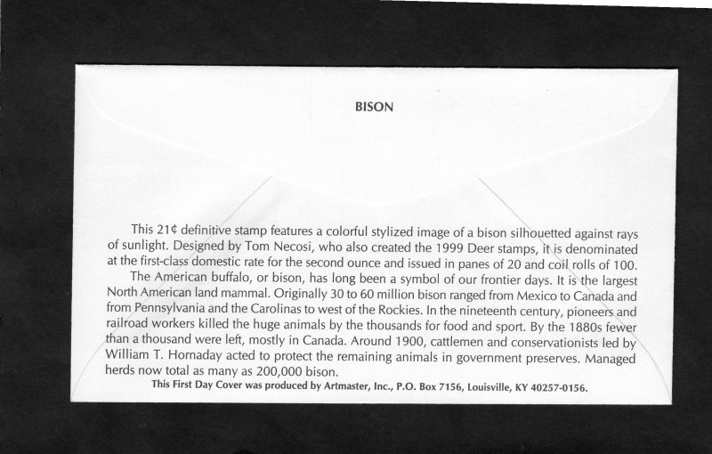 3468 American Buffalo, pair FDC Artmaster