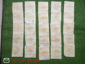 Indonesia Stamp/cover; Soekarno 1963 Giro Post Receipts Tjek Lot of 25 item- A