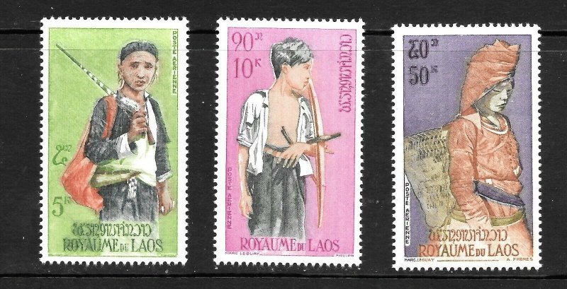 Laos  (1964)  - Scott # C43 - C45,   