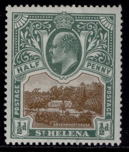 ST. HELENA EDVII SG55, ½d brown & grey-green, LH MINT.