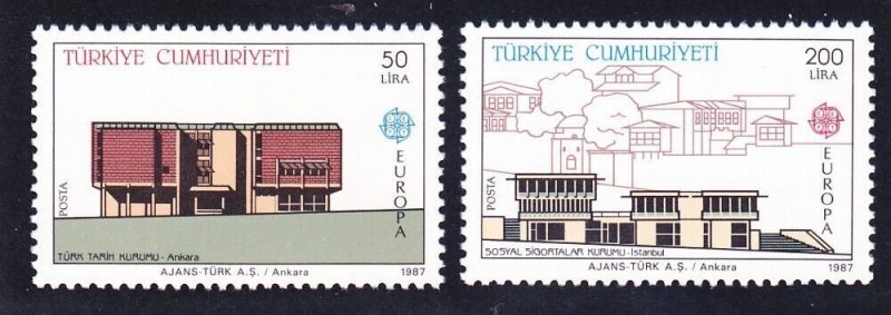 Turkey 2379-80 MNH 1987 Architecture EUROPA Set Very Fine