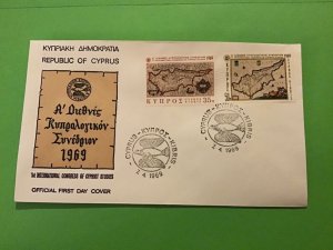 Cyprus First Day Cover Congress of Cypriot Studies 1969 Stamp Cover R43232