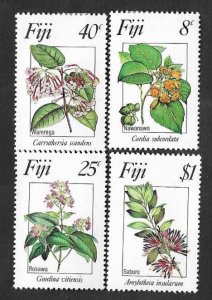 SD)1967 FIJI COMPLETE FLORA SERIES, FLOWERS, 4 MINT STAMPS