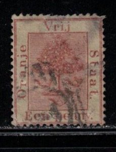 ORANGE FREE STATE Scott # 3a Used - Pale Brown Shade - Hinge Remnant 2