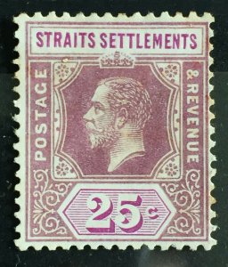 MALAYA Straits Settlements 1912-23 KGV 25c MH MCCA SG#205b M3799