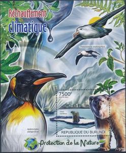 BURUNDI 2012 SHEET bur12414b PENGUINS POLAR BEARS OURS BIRDS