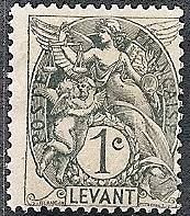 France-Off. Turkey 21 MH 1902 1c Liberty