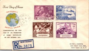 1949 Montserrat Unversal Postal Union Registered Cover to USA NY New York