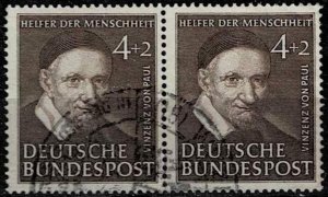 Germany 1951,Sc.#B320 used pair, Welfare: St. Vincent de Paul (1581-1660)