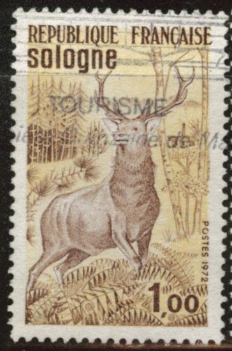 France Scott 1334 Used 1972 Red Deer stamp