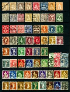 Switzerland #44 / #199 1862-1921 Assorted Seated & Standing Helvetia, Surcharges