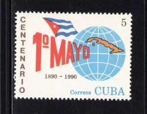 CUBA Sc# 3215  LABOR DAY labour  MAY 1st workers union    1990  MNH mint