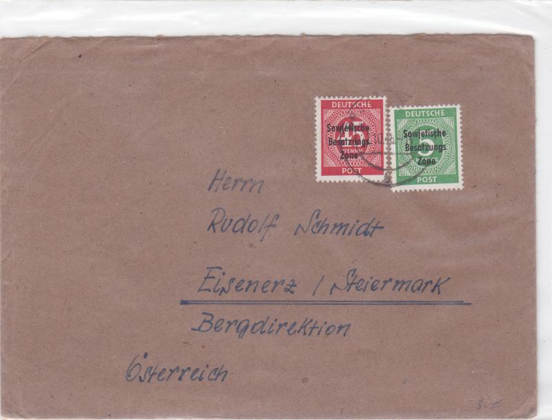 Germany Soviet Zone 1948 Eisenerz Steirmark  stamps cover  R20745