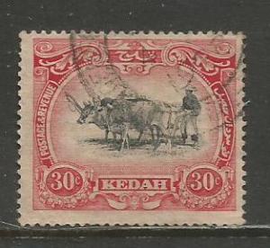 Malaya-Kedah   #38  Used  (1922)  c.v. $11.00