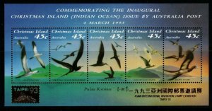 CHRISTMAS ISLAND SGMS377 1993 SEABIRDS O/P TAIPEI MNH