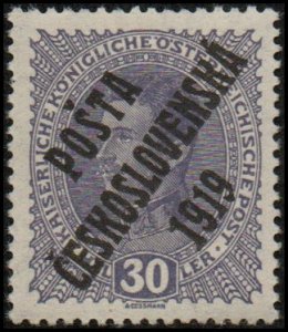 Czechoslovakia B10 - Mint-NH - 30h Karl I (Austria) (1919)