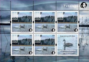 Finland 2019 Europa CEPT birds swan Peterspost sheetlet MNH