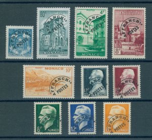 MONACO, RARE FIRST SET PRECANCEL 1943/51 STAMPS, ALL MINT NEVER HINGED!