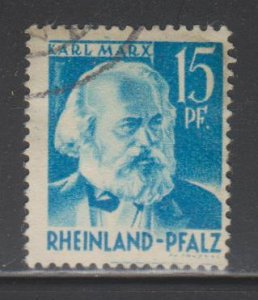 Germany,  15pf Rhine Palatinate (SC# 6N21) Used