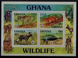 Ghana 625 MNH s/s Animals/WWF-77 SCV22.50