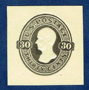 [sto656] 1874 Scott#U205 30c Envelope Cut Square Mint cv:$70